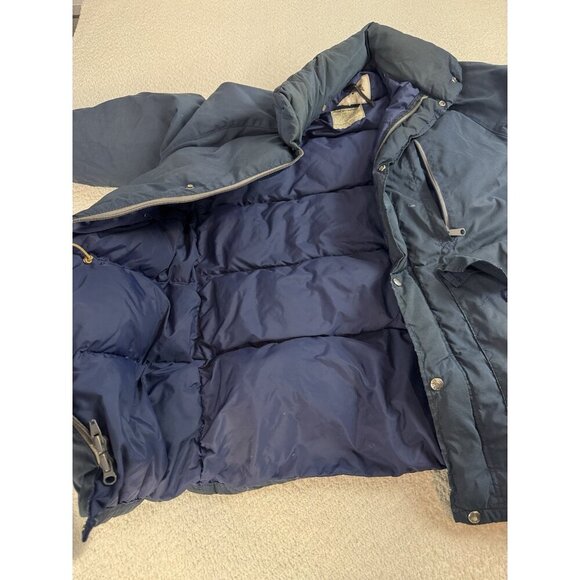 Vintage 80s North Face Blue Puffer Down Parka Jacket Brown Label‎ Size Medium - Picture 5 of 11